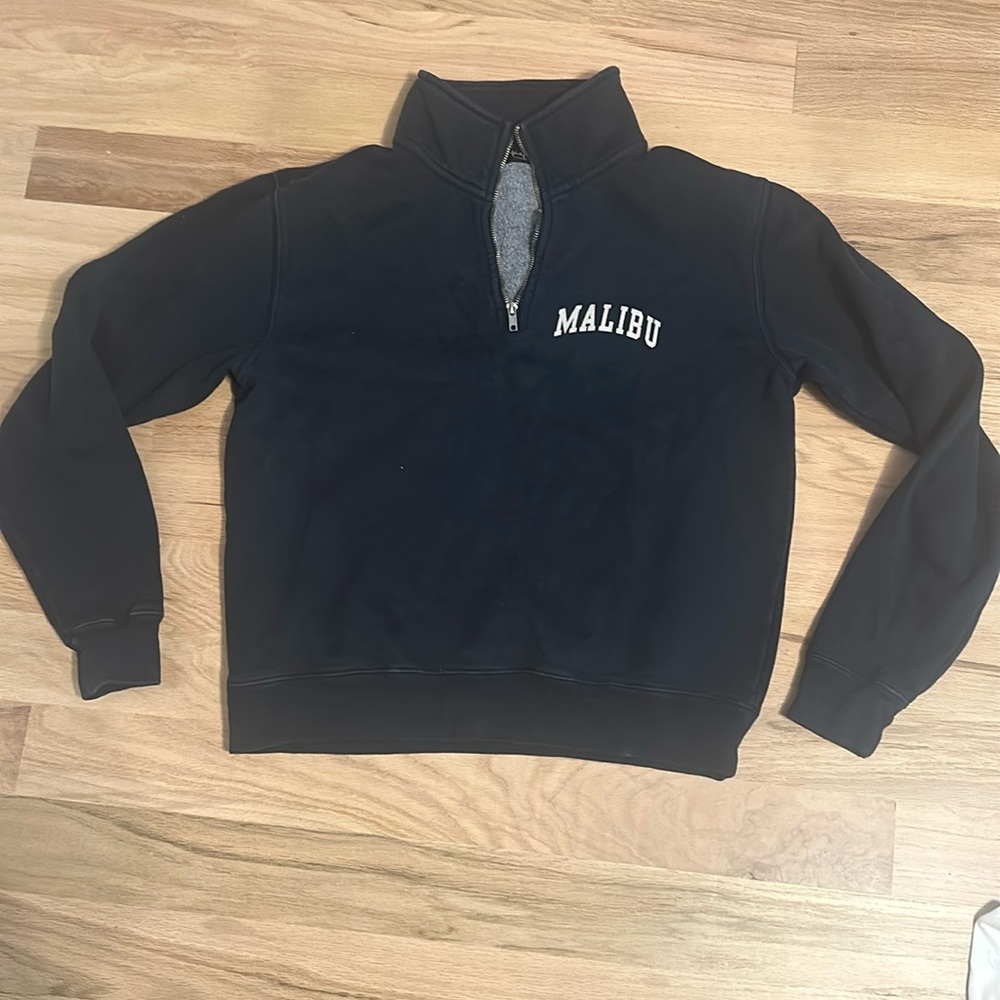 brandy melville navy malibu quarter zip